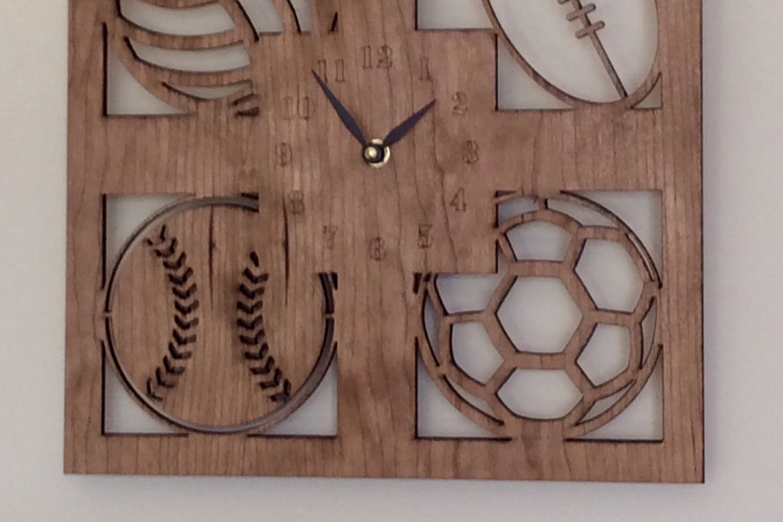 Personalized sports wall clock. Kids wall clock clock large Etsy