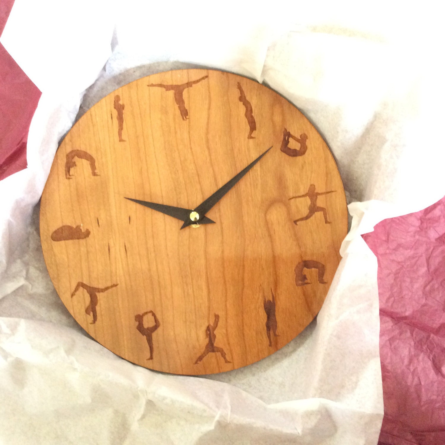 yoga clock yoga yoga wall clock wood wall clock wall Etsy