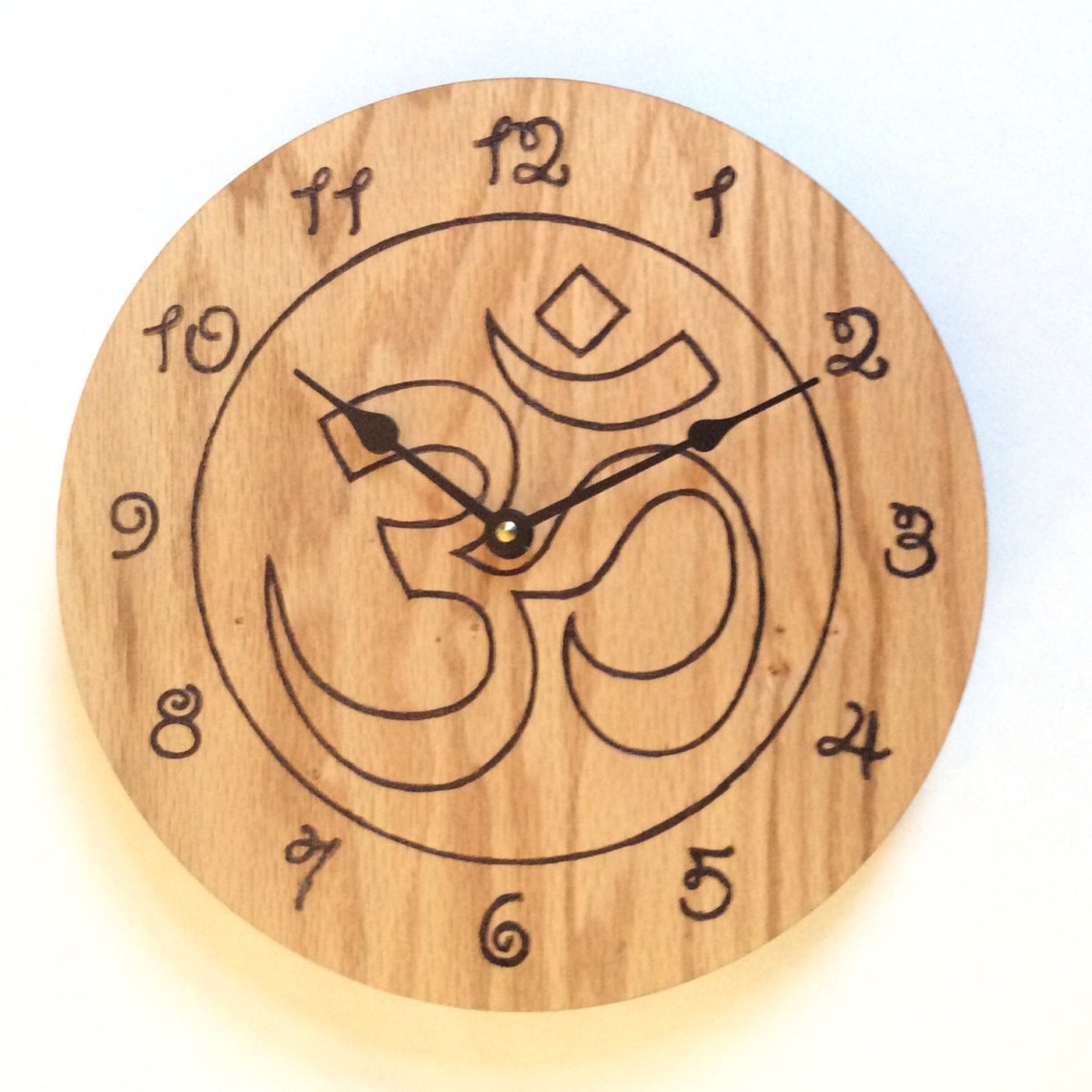 Om Om clock om wall clock wood wall clock wall clock wood Etsy
