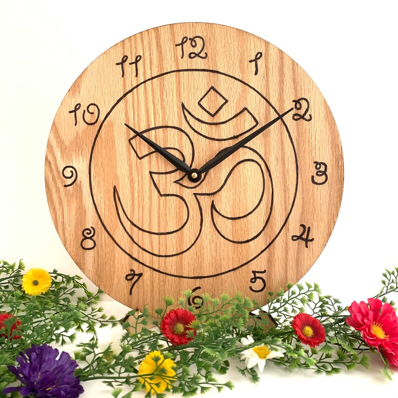 Om wall clock Meditation room zen yoga studio decor large Etsy