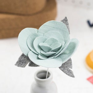 Linen Rose For 4th Anniversary Gift - Mint Green