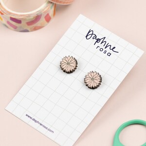 Wooden Flower Earrings - Dahlia Earrings