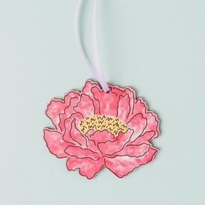 Wooden Peony Flower Hanging Decoration – Floral Wall Art – Eco Friendly Home Decor – Nature Inspired Gift – Sustainable Wooden Ornament