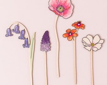 Houten wilde bloemen - houten bloemboeket cadeau