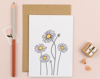 Daisy Birth Flower Birthday Card - April Birthday