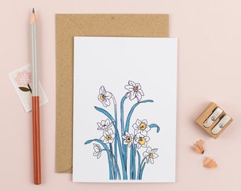 Birth Flower Birthday Card - Narcissus Illustrated Card