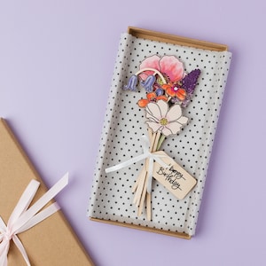 Geburtstagsblumen aus Holz - Wildblumenstrauß aus Holz