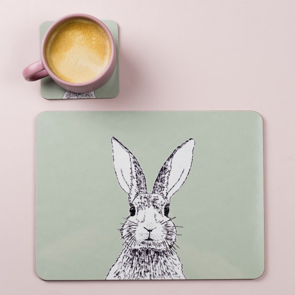 Colourful Rabbit Placemat - Hand Drawn Animal Placemats