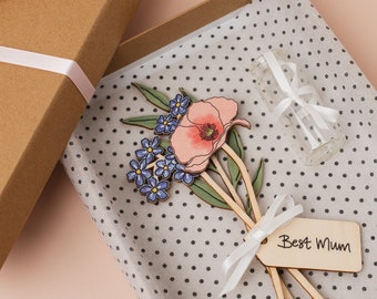 Mother's Day Gift, Bouquet Of Wooden Flowers