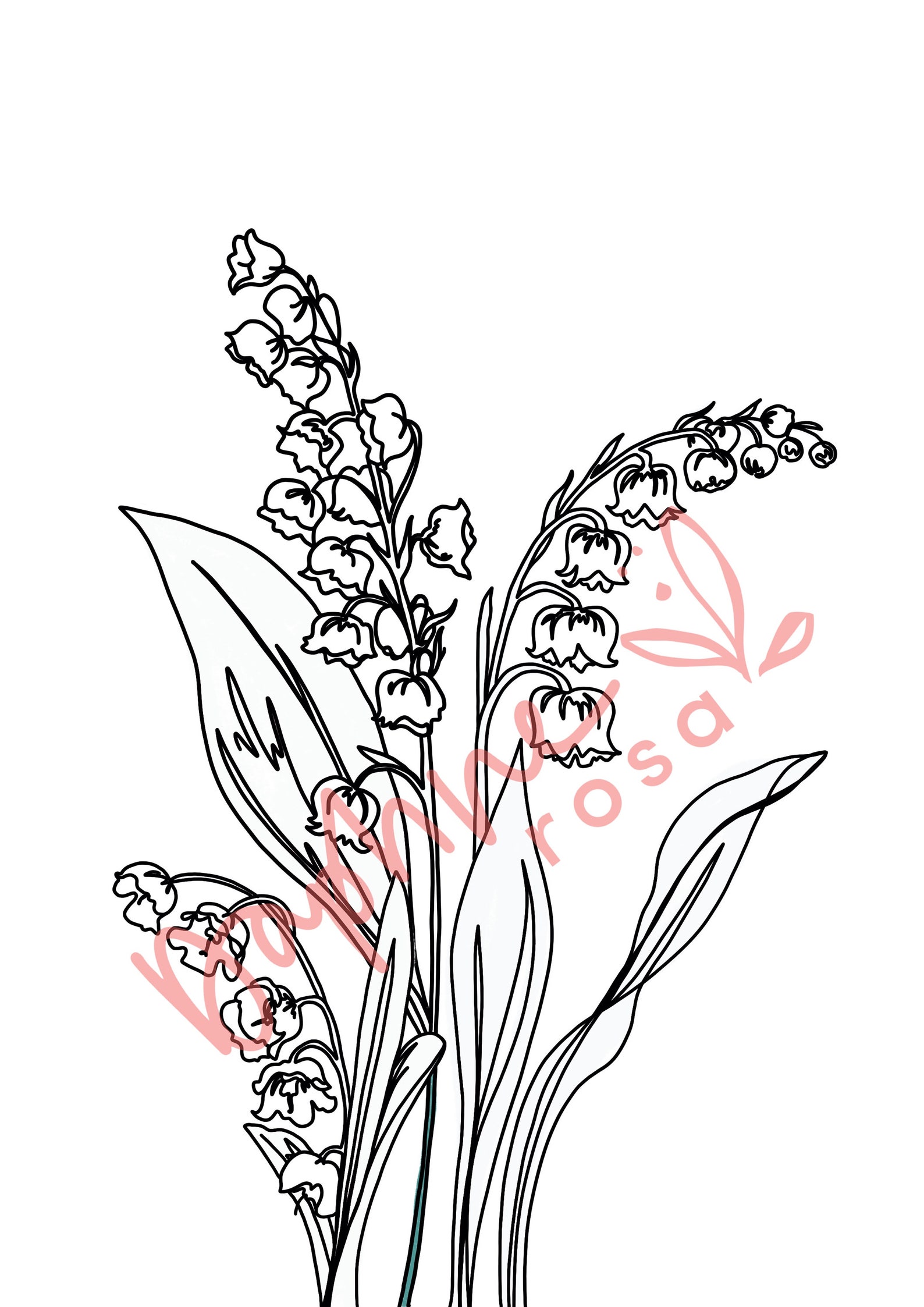 Birth Flower Print for May Lily of the Valley Floral Art Etsy