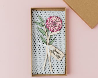 Letterbox Mother's Day Dahlia Gift | Birch Plywood Bouquet