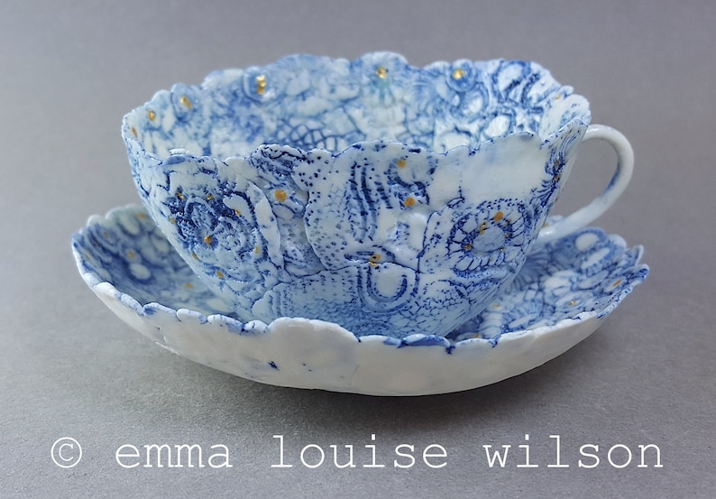 Porcelain Patchwork Cup and Saucer #08
