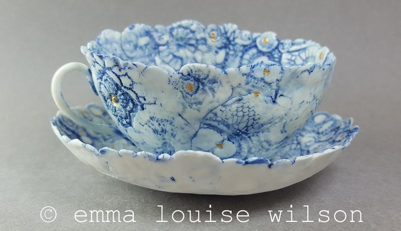 Porcelain Patchwork Cup and Saucer #08