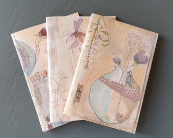 A6 Unlined Notebooks Pack of 3 - Original Designs by Emma Louise Wilson