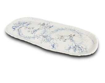 Porcelain Platter sku46 | Hedgerow Design | Food Safe | Jewellery Storage/Display | Porcelain Food Dish | Serving Dish | Decorative Platter