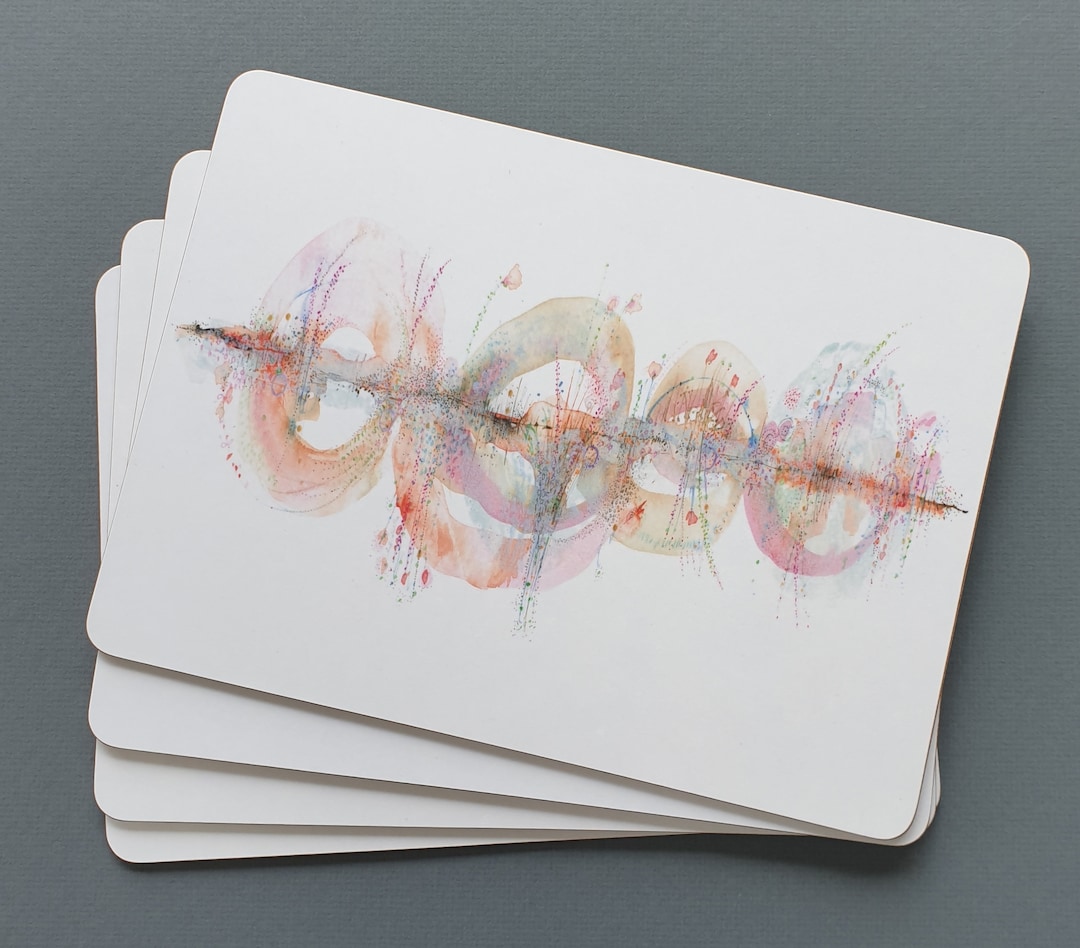 Set of 4 Melamine Placemats With Cork Backing Placemat Melamine