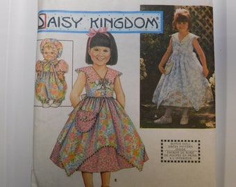 Simplicity 9094 girls Summer Dress Size 7 8 9 10 12 14 Daisy kingdom uncut unused Doll Romper Pattern destash