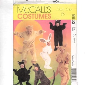 BUNNY, BEAR, KANGAROO Costumes McCall's 8953 Sewing Pattern Men's Misses' Medium-size 34,36 cut, complete