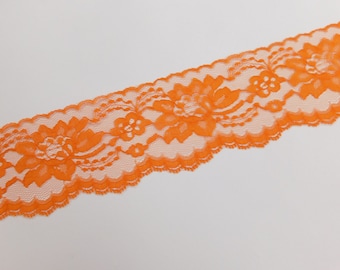 1 YARD Orange Cotton Scallop Loop Decorative Crochet Lace Trim, Lace Trim  Ribbon, Orange Lace, Decorative Edging 1 Wide 