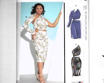 one shoulder dress pattern mccalls McCall's 8311 Misses' Dresses