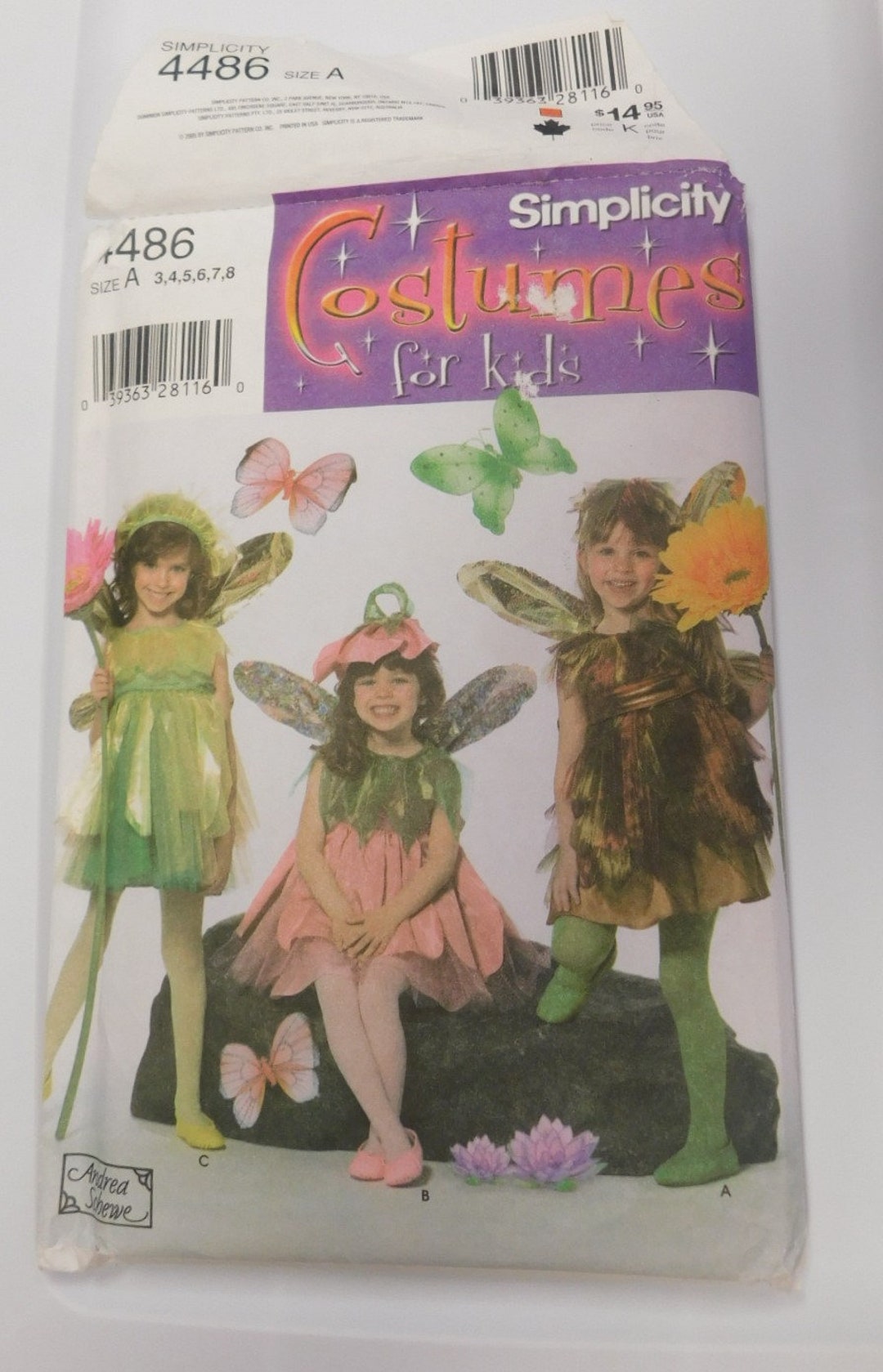 FLOWER FAIRY Costume Pattern Simplicity 4486, Girls Size 3-8 (uncut) - Etsy