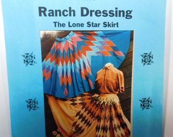 Vintage Quilted Skirt Pattern The Lone Star Skirt Ranch Dressing Uncut All Sizes Strip Piecing