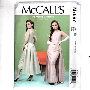 DRESS ARCHIVE COLLECTION McCall's 7897 Sewing Pattern Misses Size choices 6-14 or 14-22 (Uncut)