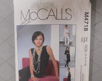 Mccalls 4718 size 10 12 14 16 misses miss petite lined jacket skirt pants top sewing pattern uncut unused destash