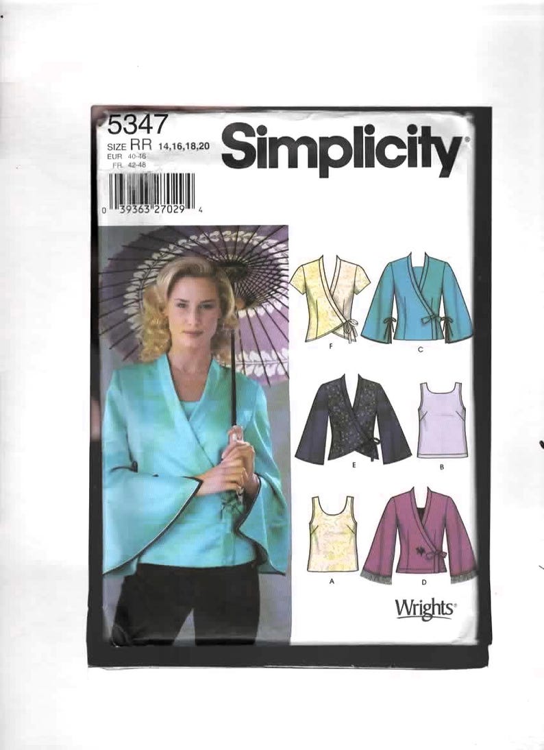 Simplicity Pattern 5347 Misses' TANK and WRAP TOPS Sewing Pattern Size 14-20 Simplicity 5347 ...