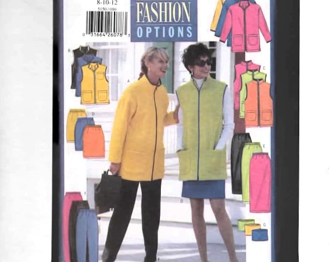 Butterick 3301 Sewing Pattern Misses JACKET Vest Skirt Pants Size 12 ...