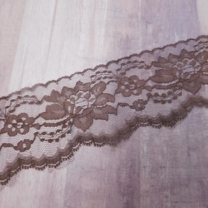 BROWN FLAT LACE Trim 3" Sewing Weddings Crafts Costumes Bulk 5-yard piece