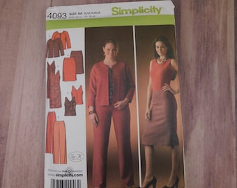 Simplicity 4093 Size 10-18 Skirt Pant Dress Top Jackets  Destash