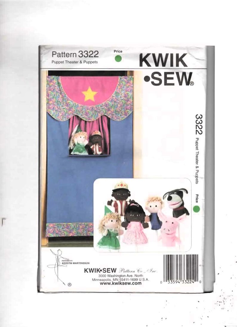 Puppet Show Pattern PUPPET THEATER Kwik Sew 3322 Sewing Pattern Puppets Uncut, Ff - Etsy
