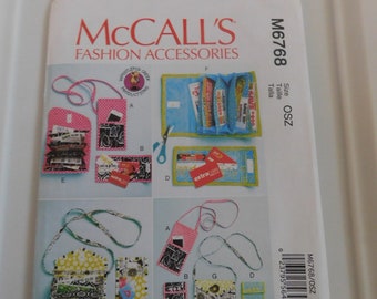 Mccalls 6768 Phone Purse Rewards cards wallet coupon clutches Pattern destash