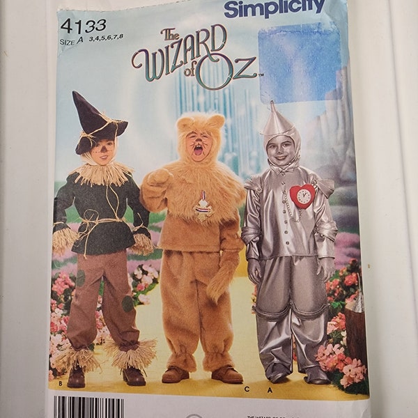 Simplicity 4133 Sewing Pattern Wizard of Oz size 3 4 5 6 7 8 child kids Dress up