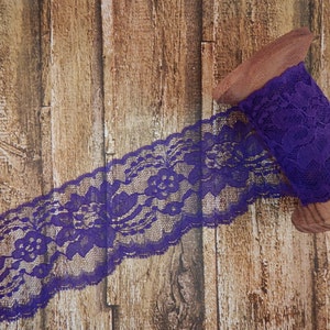 Purple Polyester 3 inch Flat Lace wedding lace lace trim lace bulk invitation lace bulk lace cake lace sewing lace 5 yard piece zdjęcie 1