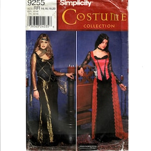 S9255 Medieval Renaissance Cosplay fantasy corset skirt overskirt costume size misses 14-20 Pattern Uncut FF Complete