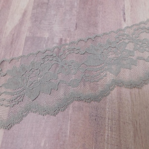 GRAY LACE TRIM, 3" Sewing Weddings Crafts Costumes Bulk 5-yard piece