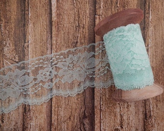 5 Yards Mint Green Polyester Flat Lace Trim card lace sewing lace bulk lace invitation lace cake lace wedding lace lingerie lace5 yard piece