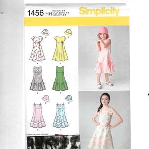 GIRL'S DRESS & HAT Simplicity 1456 Sewing pattern Size 3-6 (Uncut)