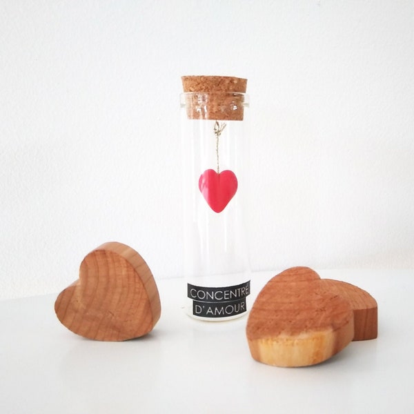 Concentrated love. Little heart. Glass vial for cabinet of curiosities.