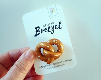 Brezel Brosche Anstecknadel Brezel