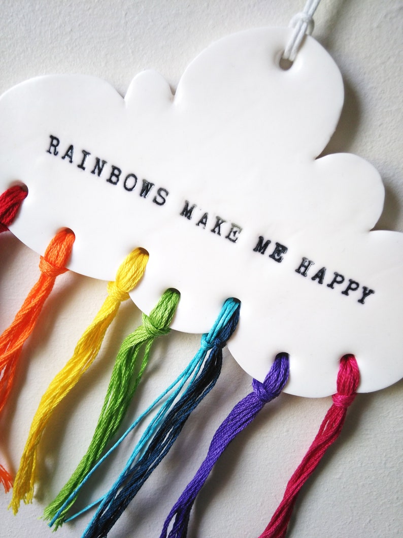 Rainbows Make Me Happy Wall Decoration Cloud Wall Hanging Rainbow