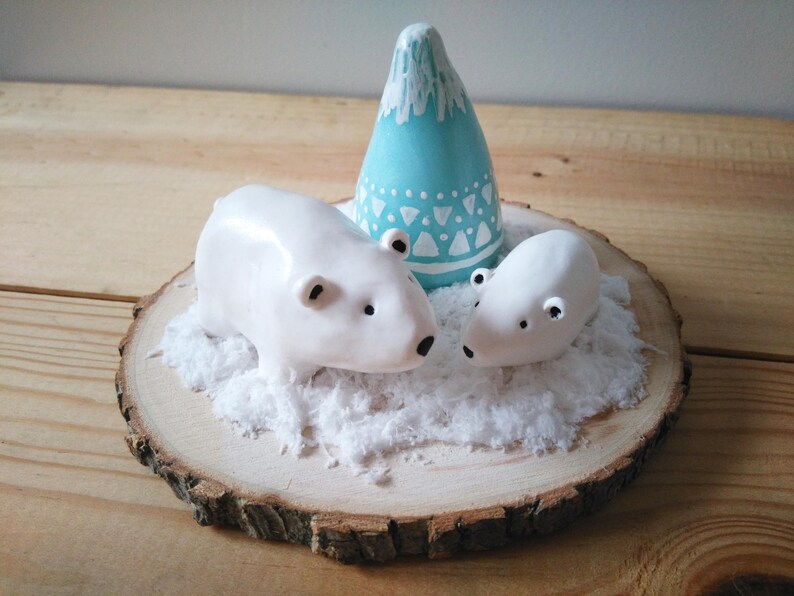 Ours polaire sur la banquise. Décoration de Noël à poser. | Etsy