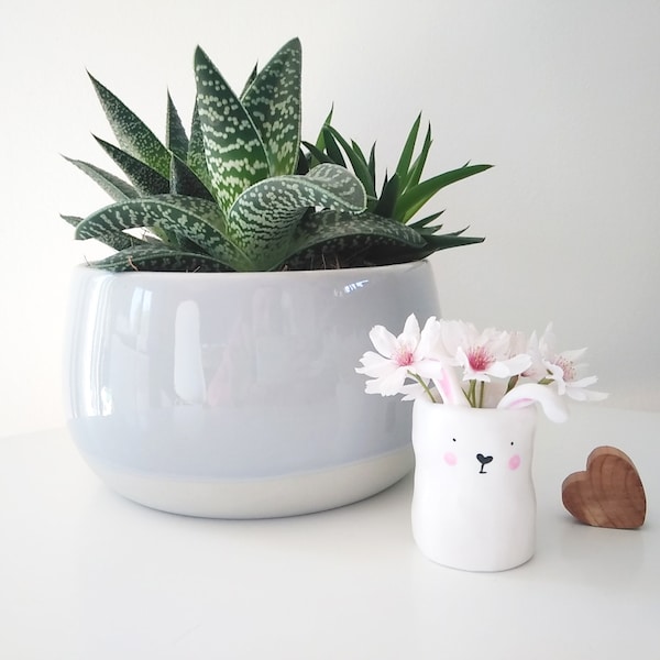 Mini vase lapin en argile polymère