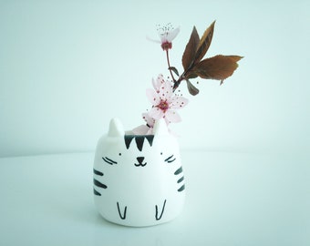 Mini pot chat en argile polymère