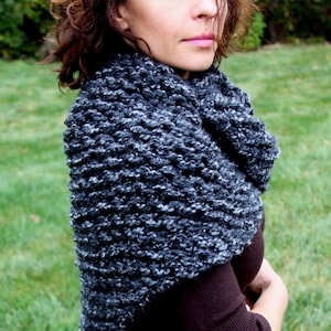 Outlander Shawl KNITTING PATTERN Beginner, Chunky Shoulder warmer, Sweater Wrap Knitting Instructions, Sizes XS-1X and 4 Colors image 1