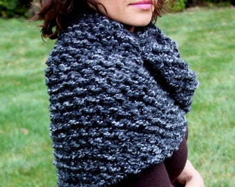 Outlander Shawl KNITTING PATTERN - Beginner, Chunky Shoulder warmer, Sweater Wrap Knitting Instructions, Sizes XS-1X and 4 Colors