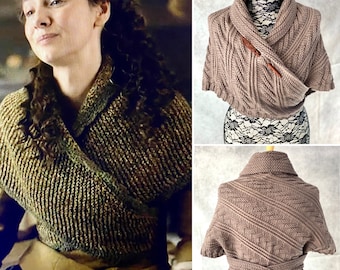 SHIPS TODAY! Highlands Shawl, Cowl, Sizes XS-S-M Bandana Scarf, Large Wrap, Lightweight Knit, Shoulder Warmer, Outlander Gifts, Gift for Her