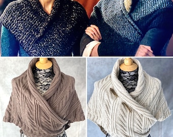 SHIPS TODAY! Highlands Shawl, Cowl, Large Wrap, Fits Sizes XS-S-M, Lightweight Knit, Shoulder Warmer, Outlander Gift, Gift for Mom, Her